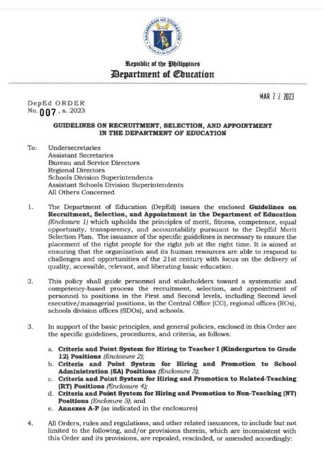 do_s2023_007|Revised Guidelines on Recruitment, Selection, and Appointment .